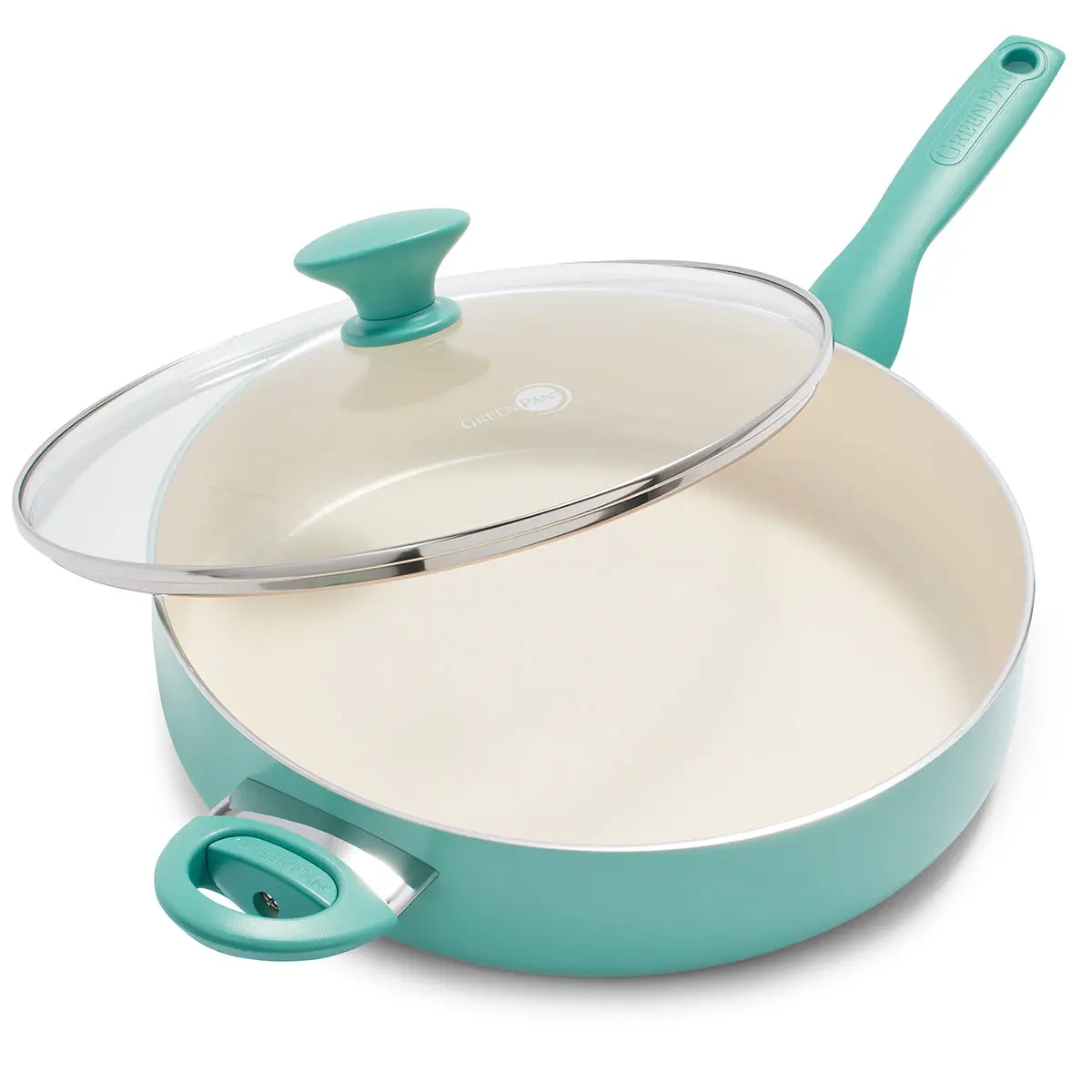 Rio Ceramic Nonstick 5-Quart Sauté Pan With Lid | Turquoise 1