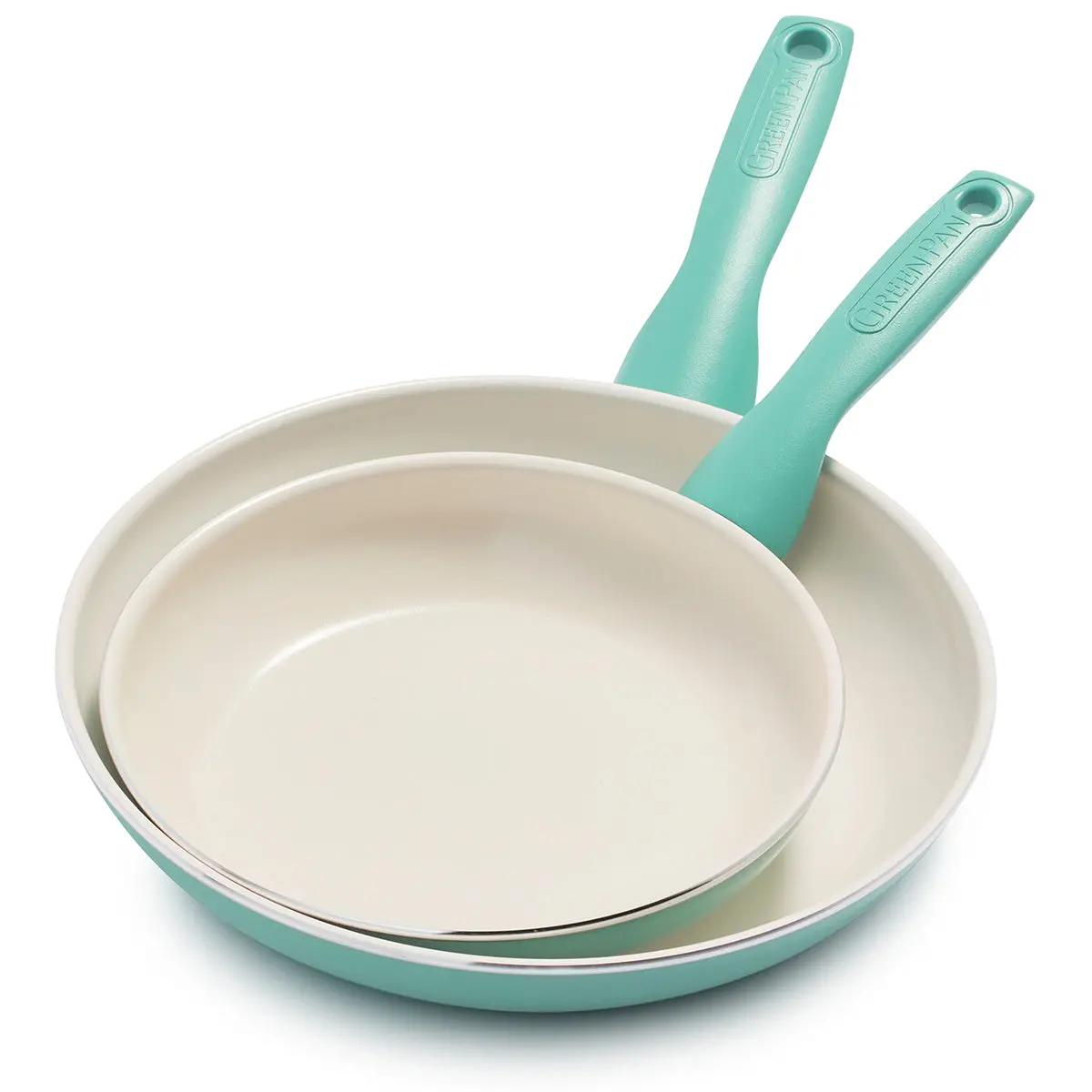 Rio Ceramic Nonstick 8" And 10" Frypan Set | Turquoise 1