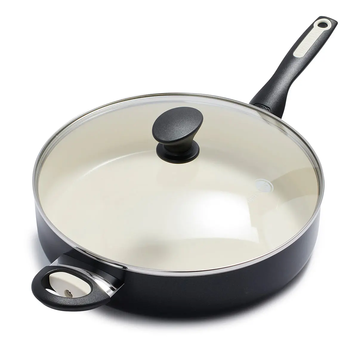 Rio Ceramic Nonstick 5-Quart Sauté Pan With Lid | Black 1