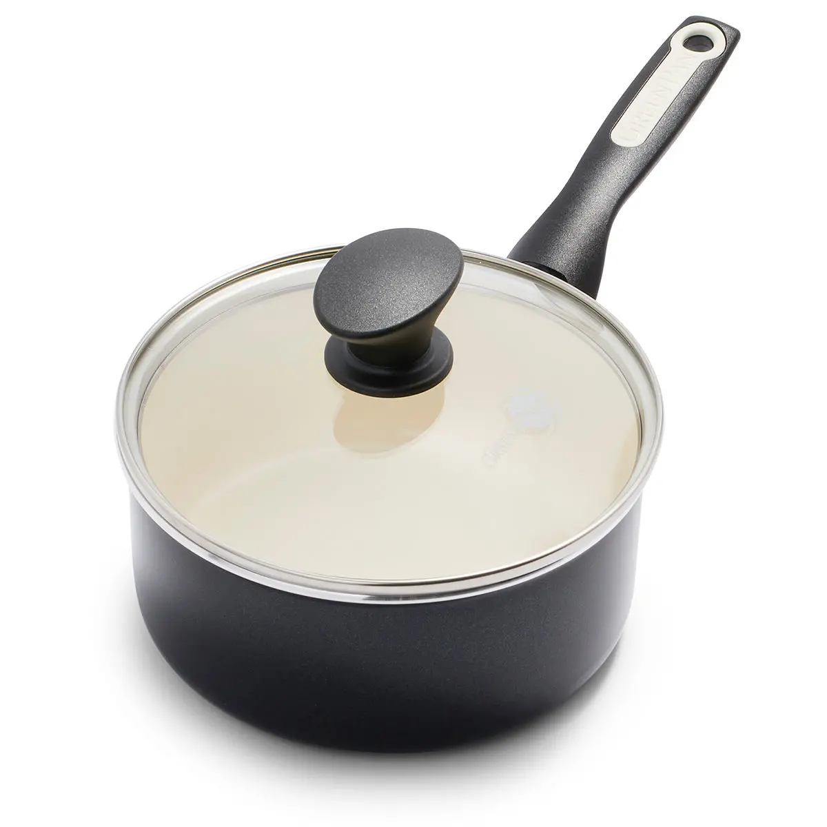 Rio Ceramic Nonstick 2-Quart Saucepan With Lid | Black 1