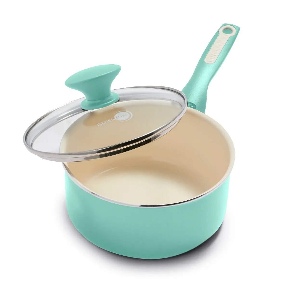 Rio Ceramic Nonstick 2-Quart Saucepan With Lid | Turquoise 1