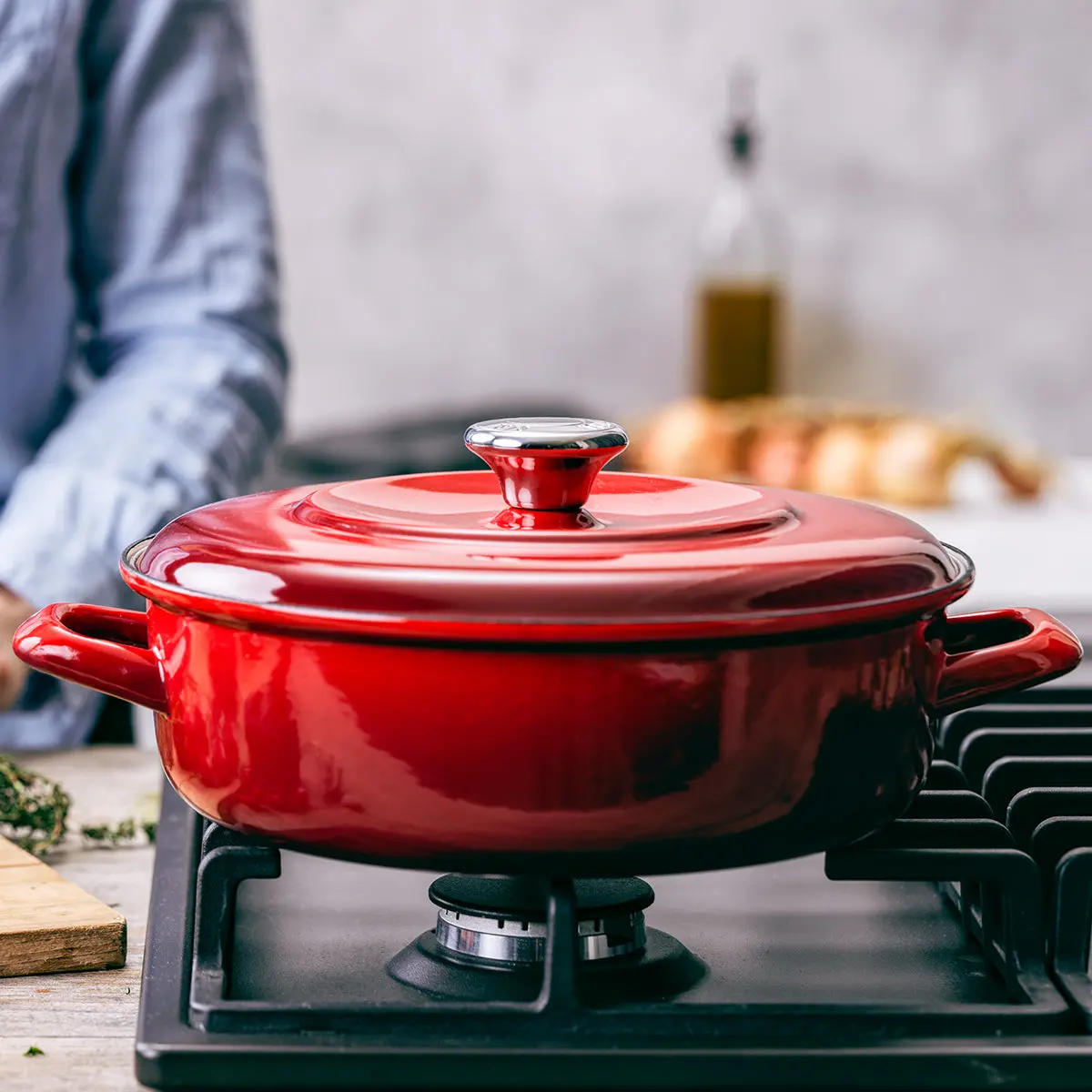 Merten & Storck Enameled Iron 1873 Braiser, 4-Quart | Foundry Red 2