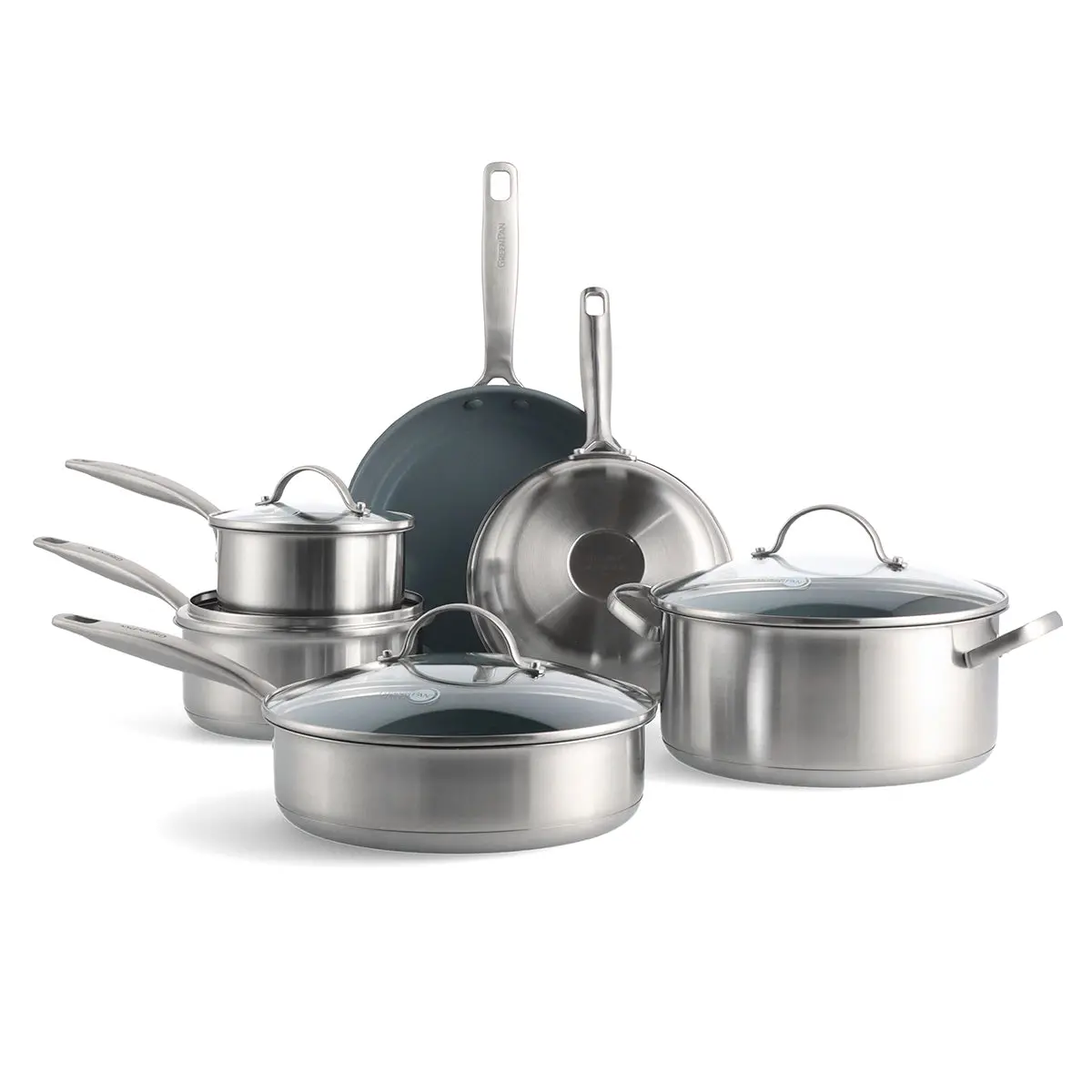 Treviso Ceramic Nonstick Stainless Steel 10-Piece Cookware Set 1