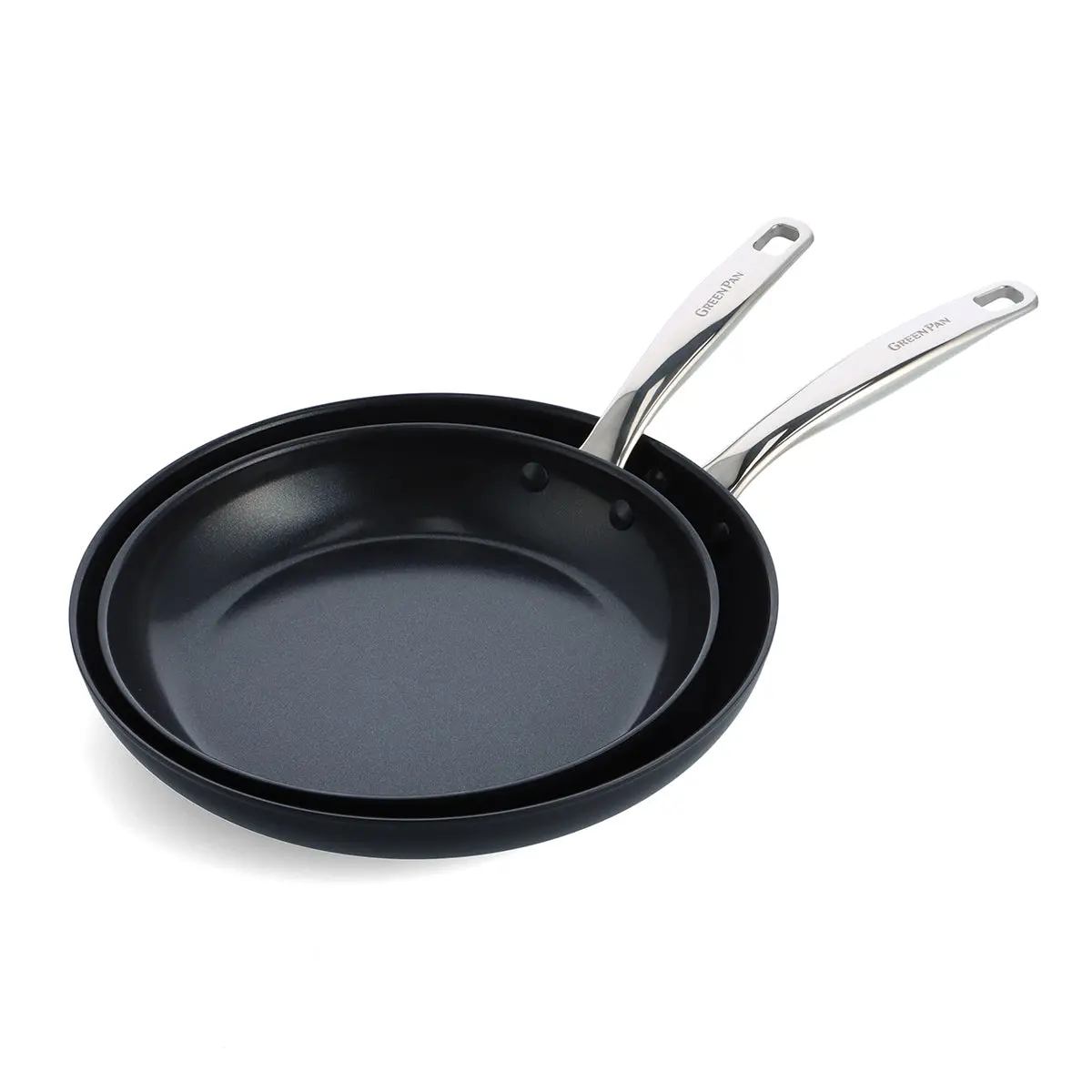 Chatham Black Ceramic Nonstick 10" And 12" Frypan Set 1