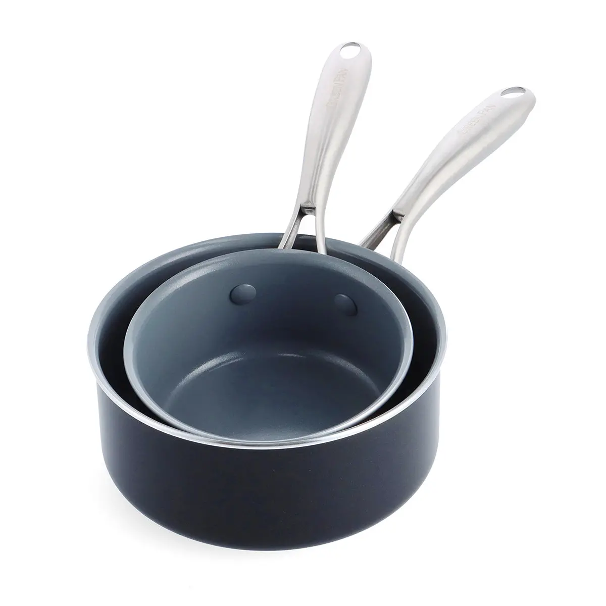 Swift Ceramic Nonstick 1-Quart And 2-Quart Saucepan Set 1