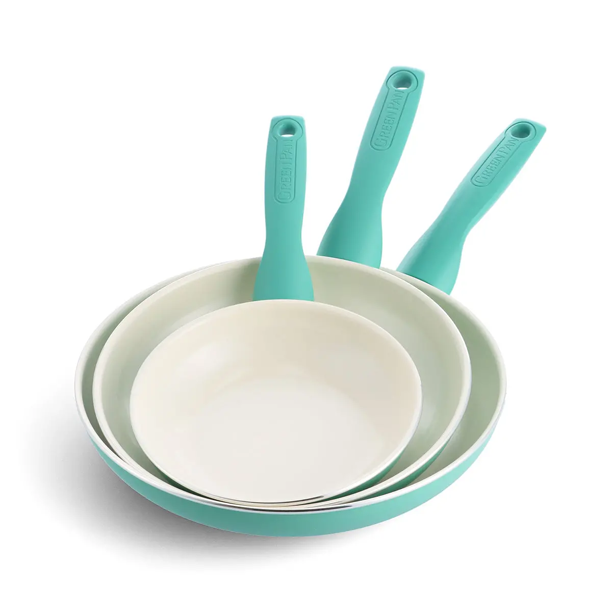 Rio Ceramic Nonstick 7", 9.5" And 11" Frypan Set | Turquoise 1