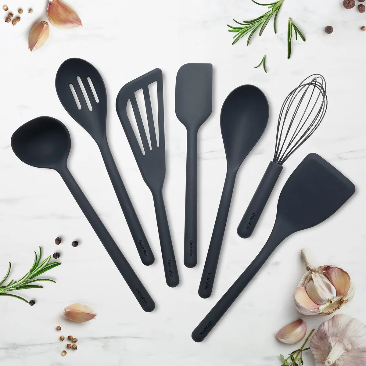 Platinum Silicone Tools 7-Piece Utensil Set | Gray 2