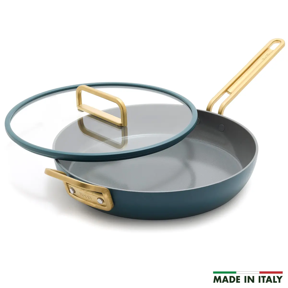Stanley Tucci™ Ceramic Nonstick 12" Frypan With Lid | Venetian Teal 1