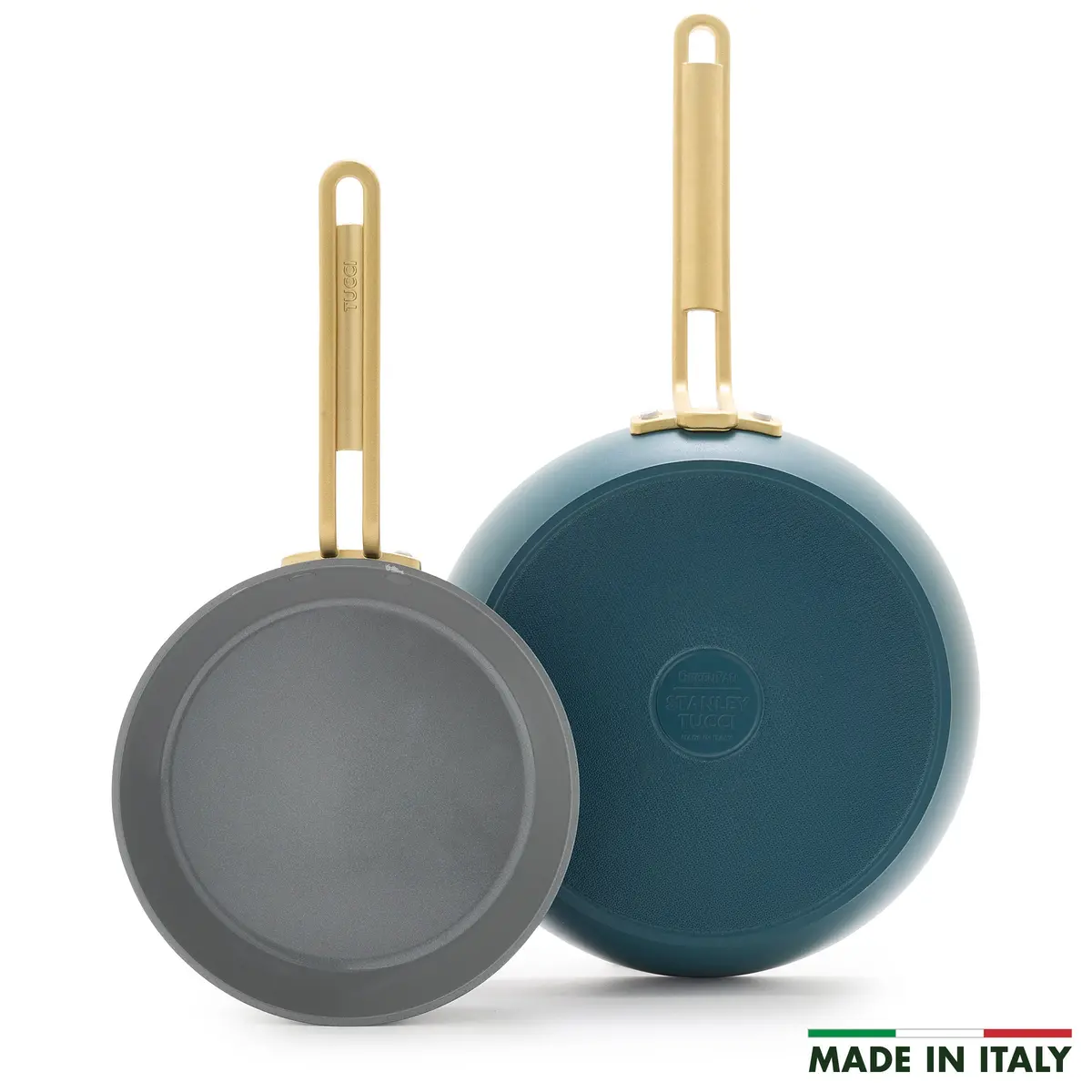 Stanley Tucci™ Ceramic Nonstick 8" And 10" Frypan Set | Venetian Teal 1