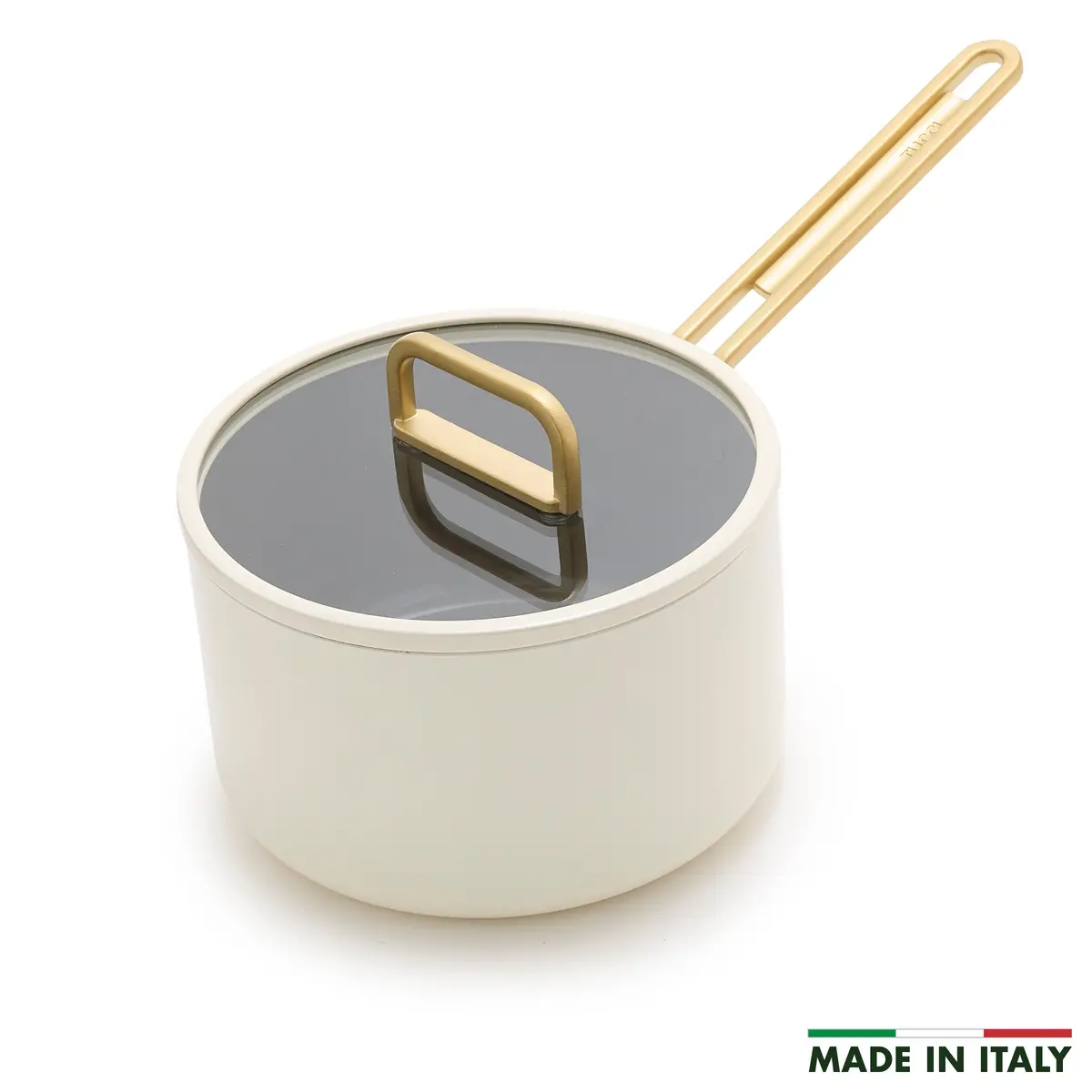 Stanley Tucci™ Ceramic Nonstick 4-Quart Saucepan With Lid | Carrara White 1