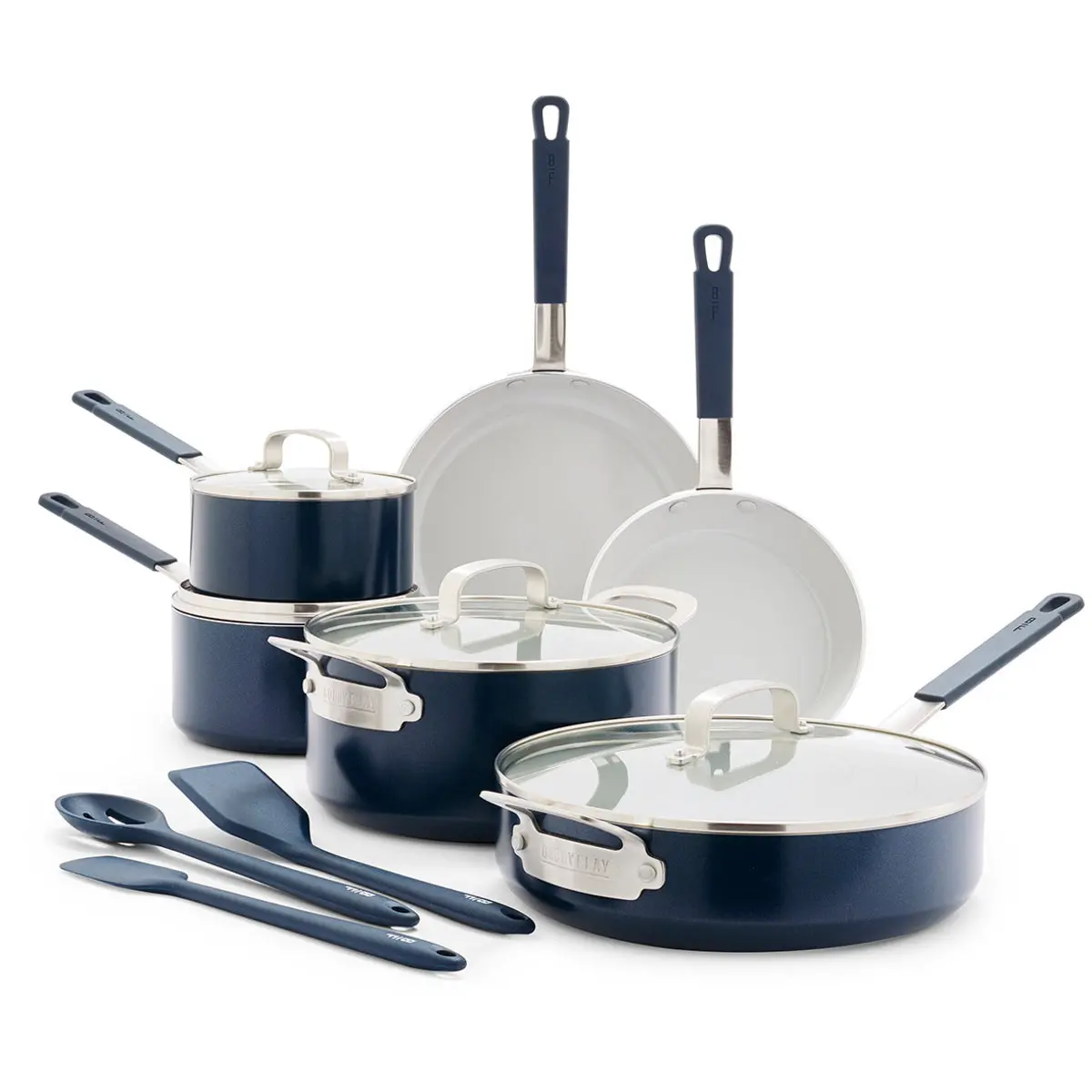 Bobby Flay By Greenpan Professional Ceramic Nonstick 13-Piece Cookware Set | Oxford Blue 1
