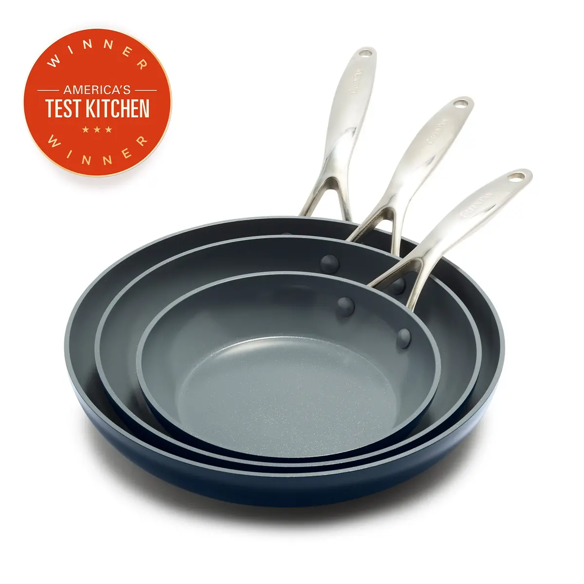 Valencia Pro Ceramic Nonstick 8", 9.5", And 11" Frypan Set | Twilight 1