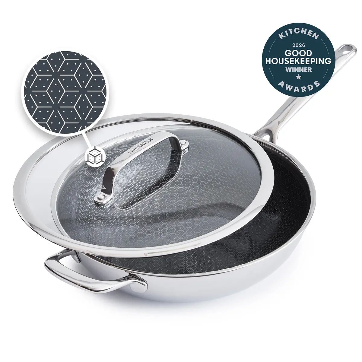 Spectra Thermobond Hybrid Ceramic Nonstick 12" Wok With Lid 1