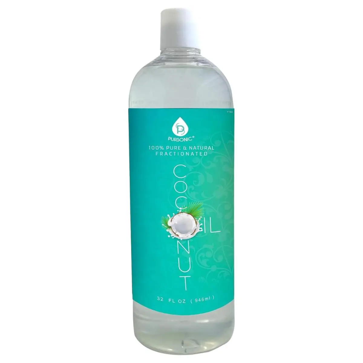 Pursonic 100% Pure Oil For Massages, Therapeutic Recipes & Essential Oils, Fractionated Coconut, 32 Fl Oz 1
