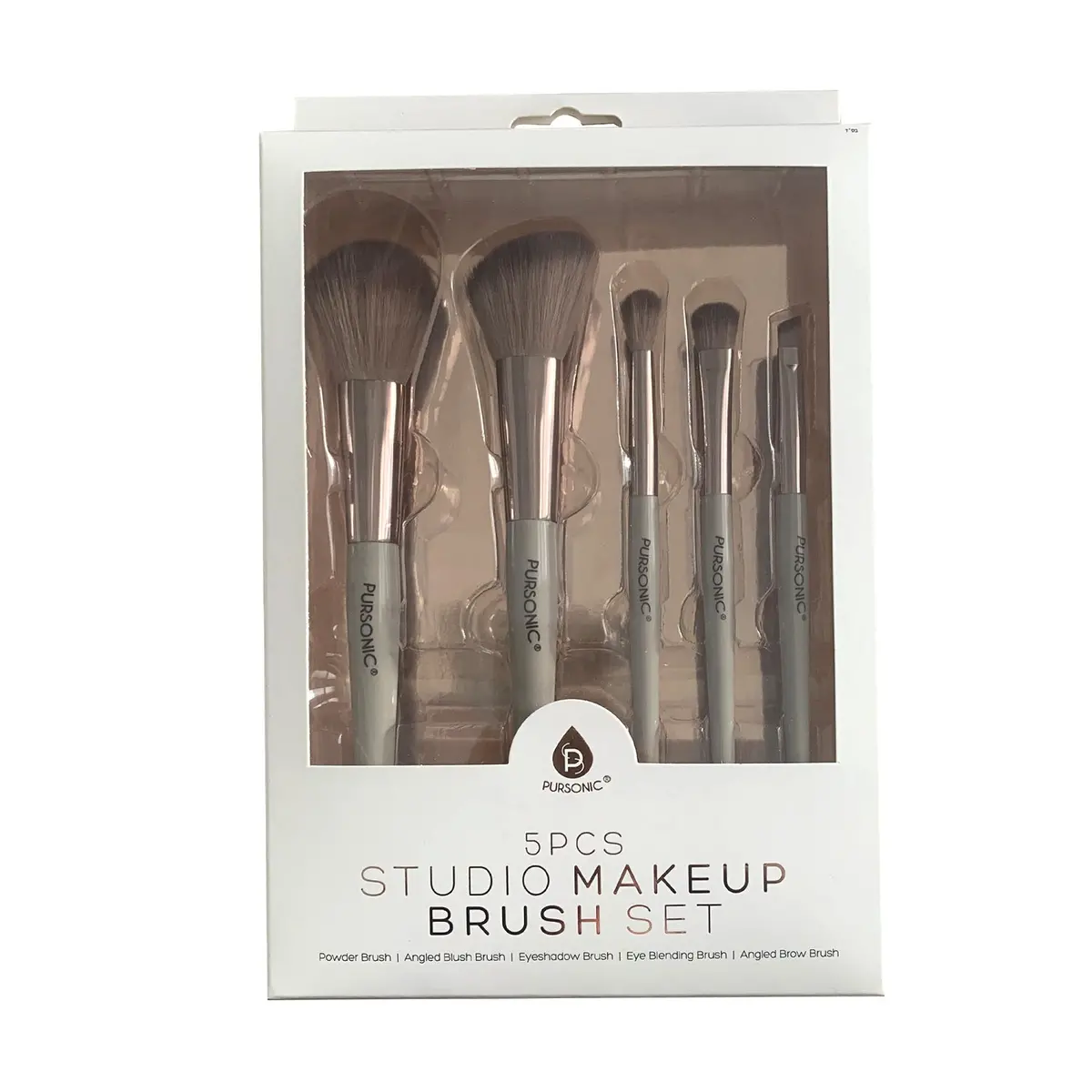 Pursonic 5 Pcs Studio Makeup Brush Set (Rose Gold) 1