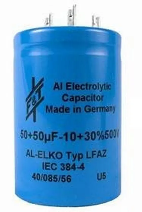 50Uf/50Uf @ 500 Vdc F&T Cap Can 1