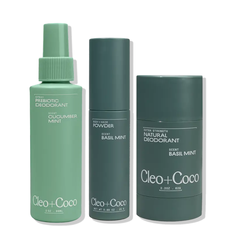 Cleo + Coco Spray + Powder + Balm Mint 1