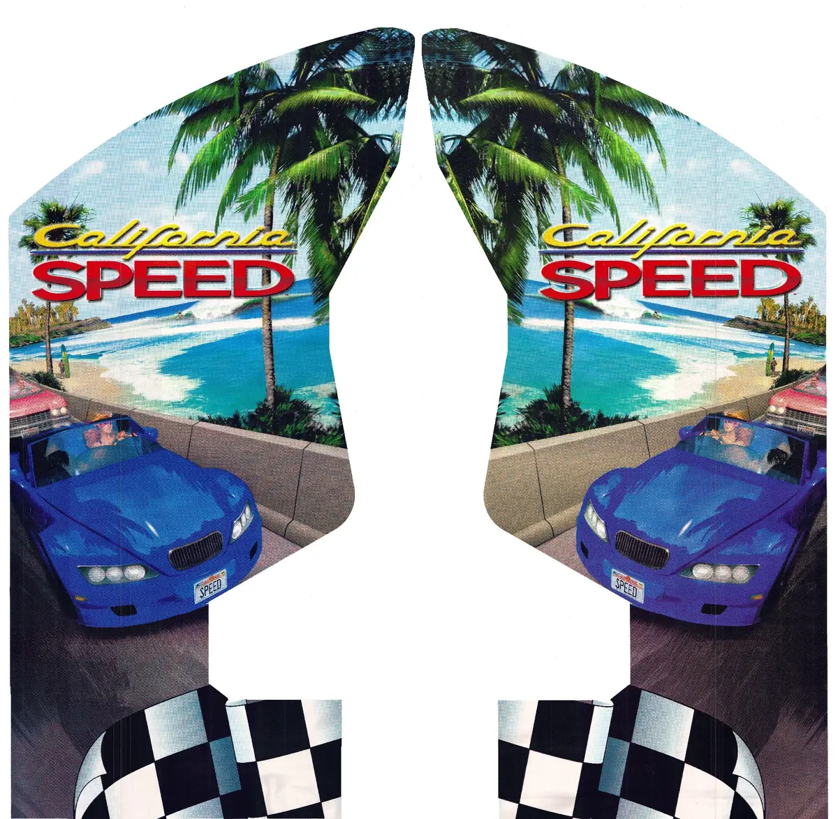 California Speed Arcade Side Art Decals 1