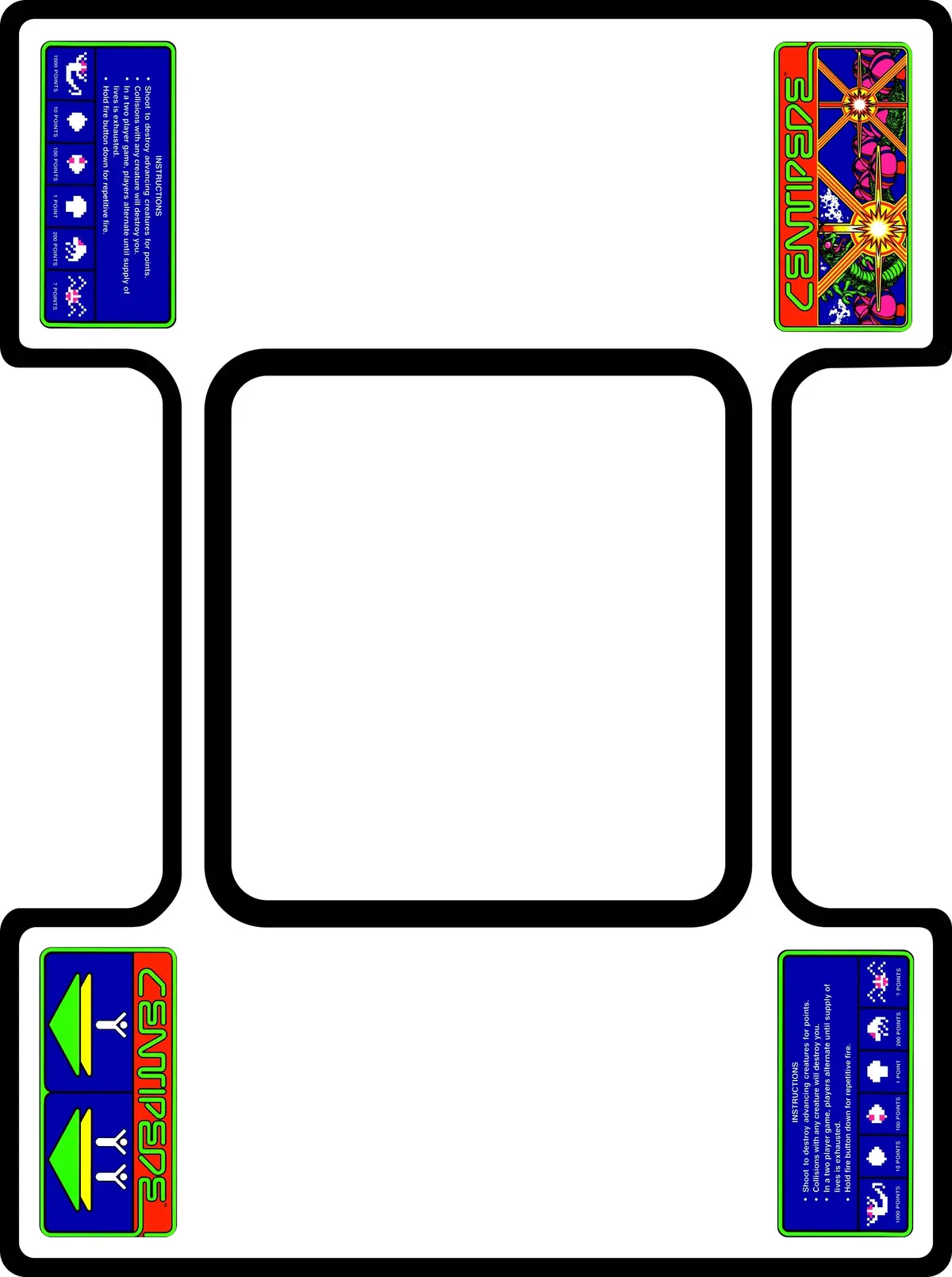Centipede Cocktail Arcade Underlay Art 1