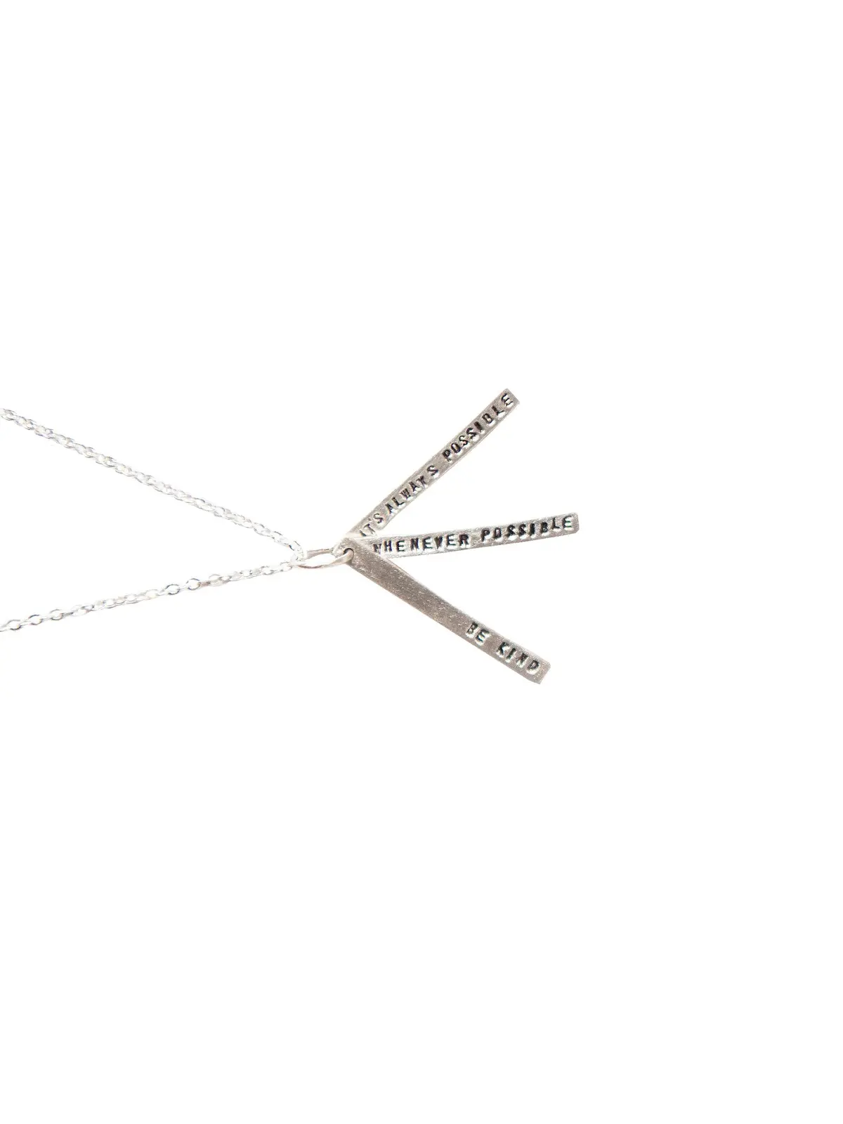 Weston Table Chocolate & Steel Long-Bar Quote Necklace Dalai Lama 2