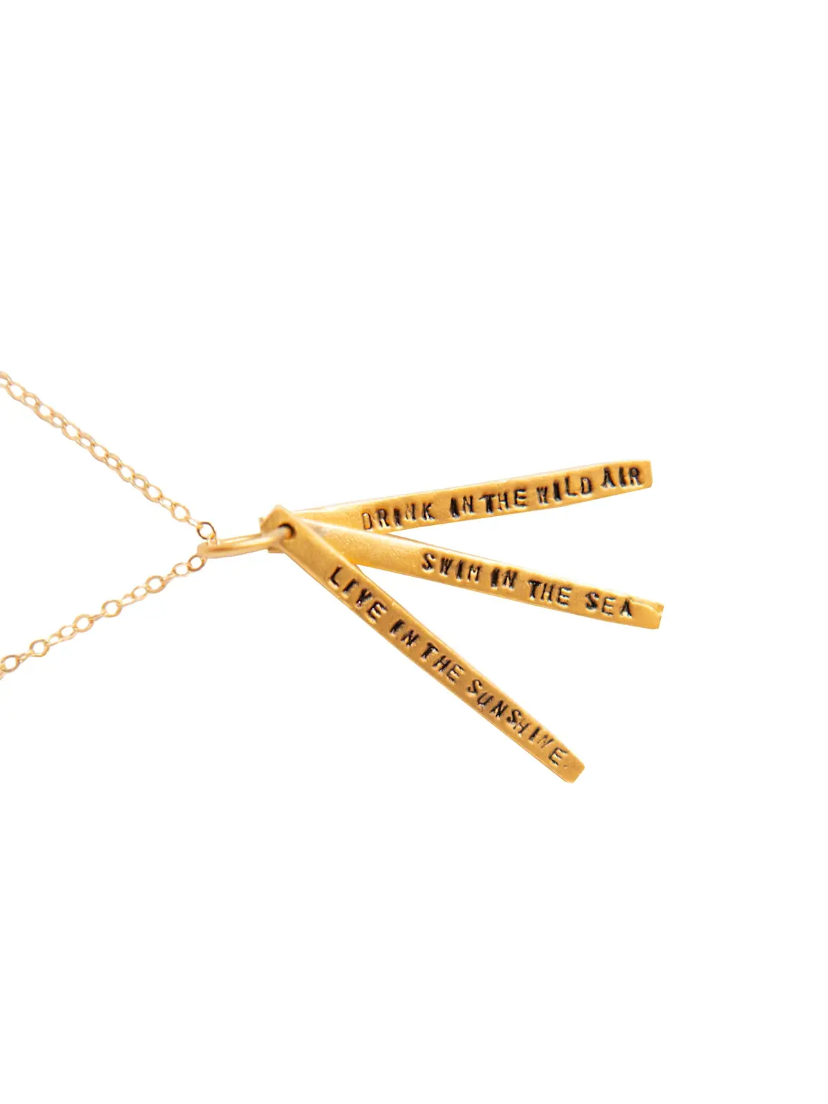 Weston Table Chocolate & Steel Long-Bar Quote Necklace Ralph Waldo Emerson 2