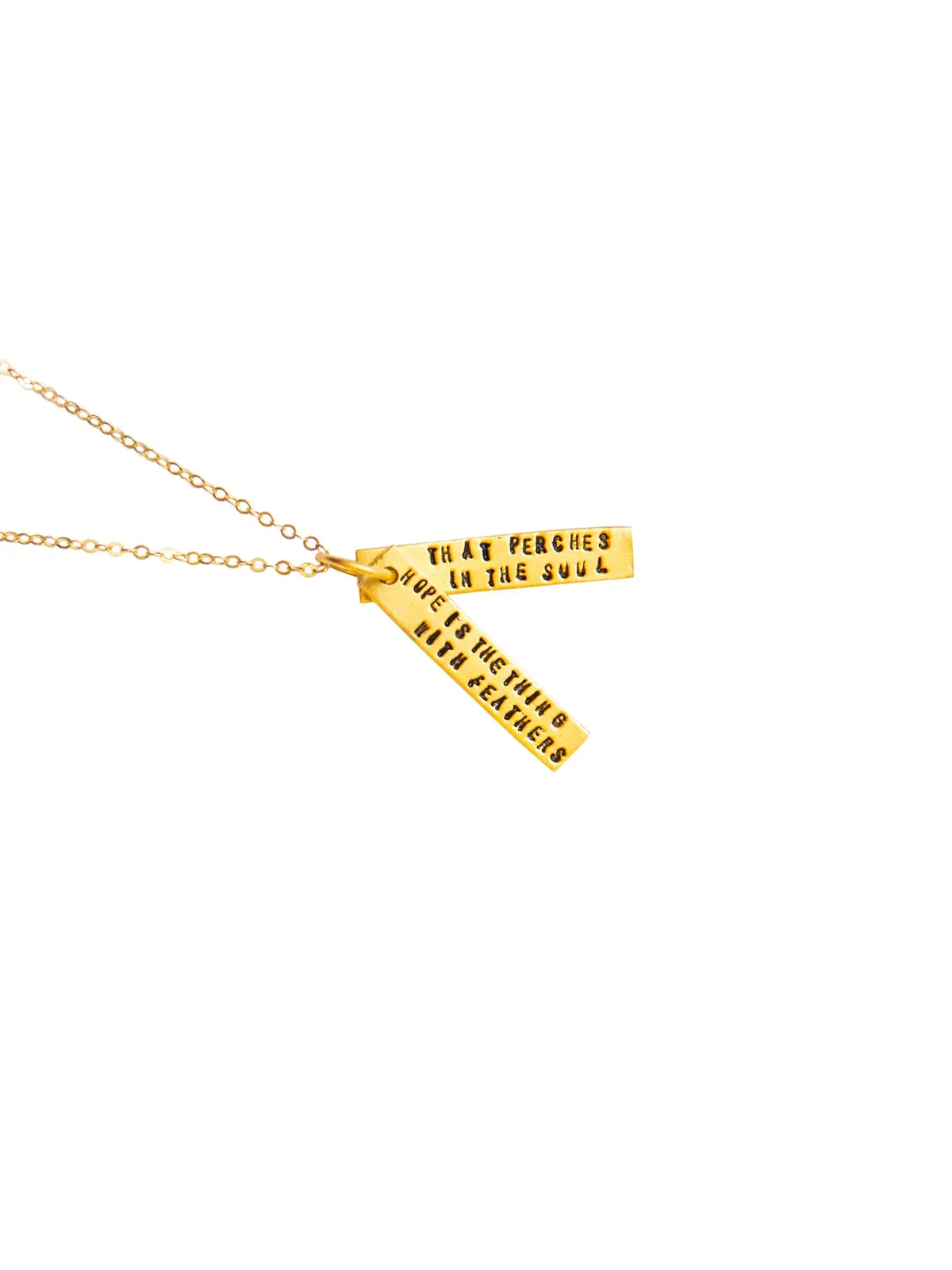 Weston Table Chocolate & Steel Long-Bar Quote Necklaces Emily Dickinson 1