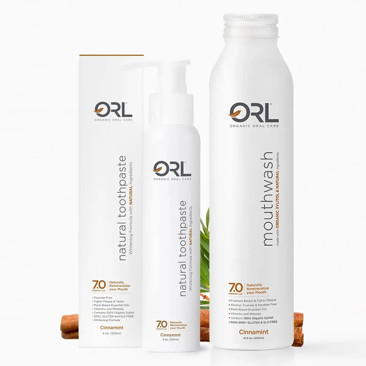 Orl Cinnamint Bundle - Toothpaste & Mouthwash Combo 1