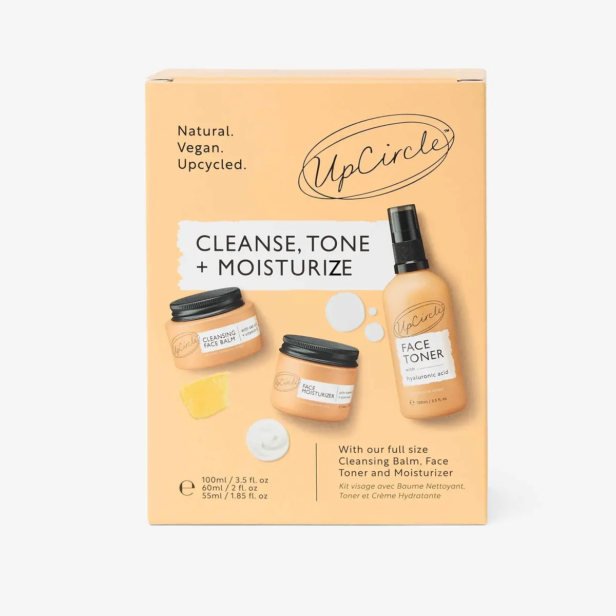 Upcircle Cleanse, Tone + Moisturize Set 1