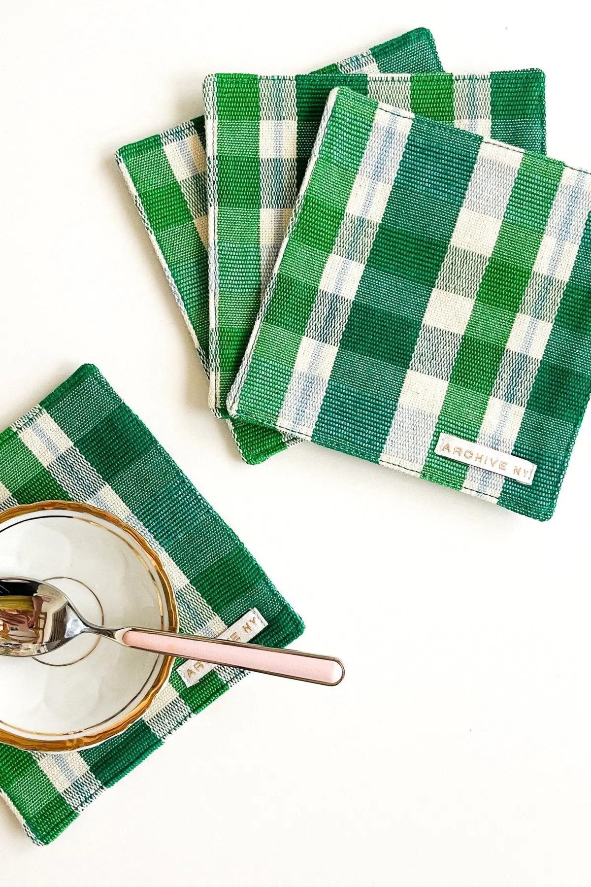 Archive New York Josefina Plaid Coasters 1