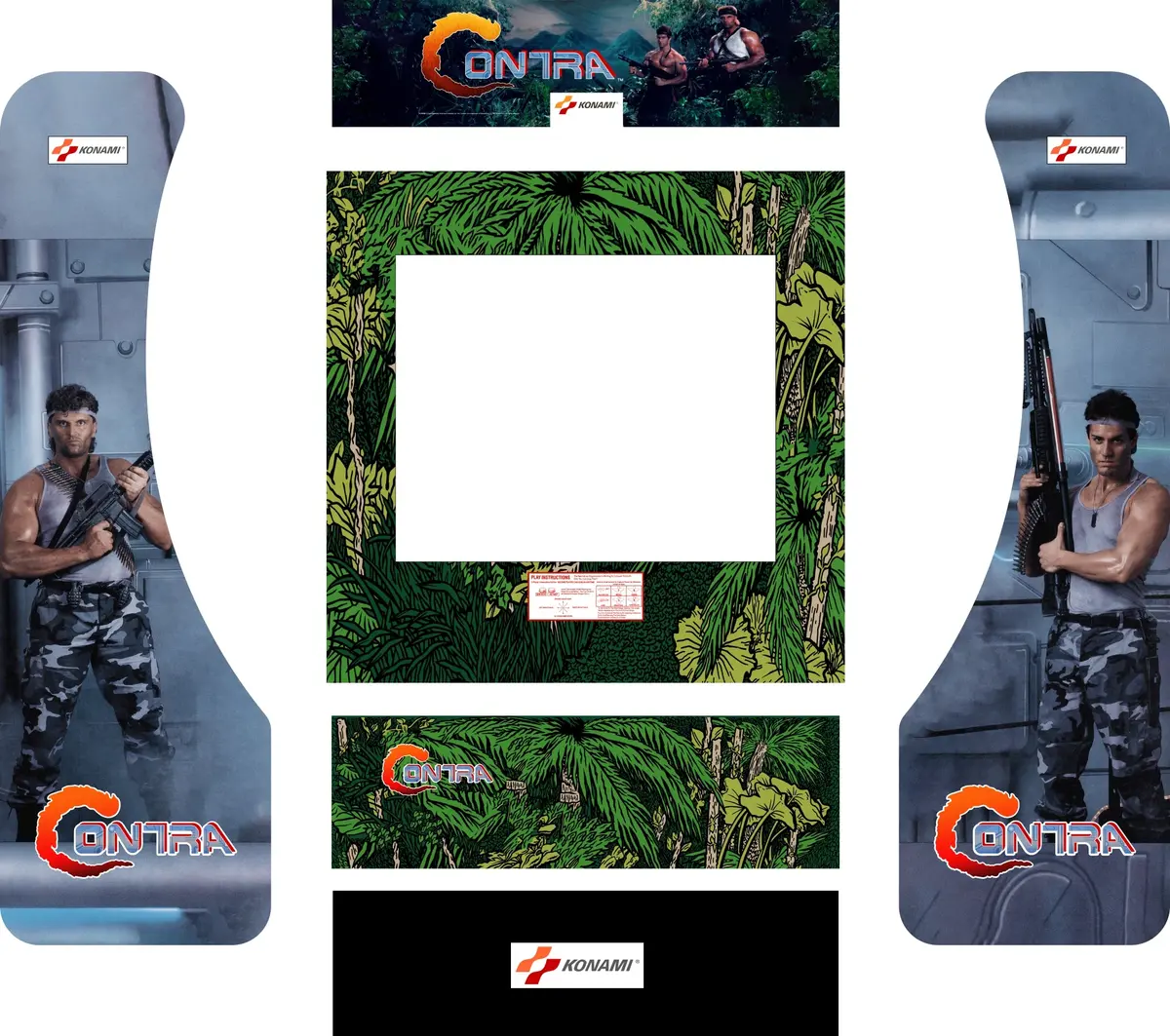 Contra Arcade1up Partycade Decal Kit 1
