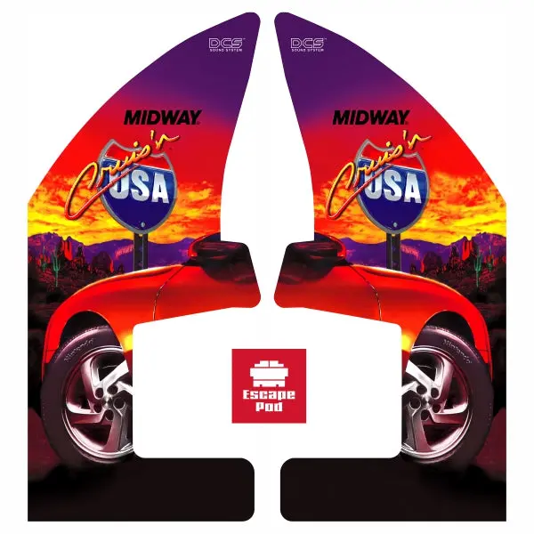Cruis'n Usa Arcade Side Art Decals - Sit Down 1