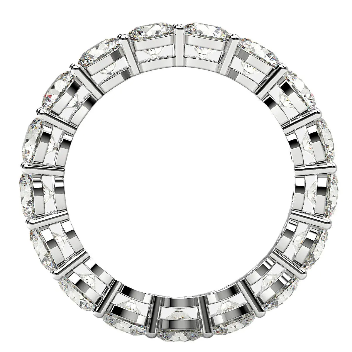 Round Cut Lab Grown Diamond Eternity Ring In 14K White Gold (3 Cttw Fg/Vs2) 9