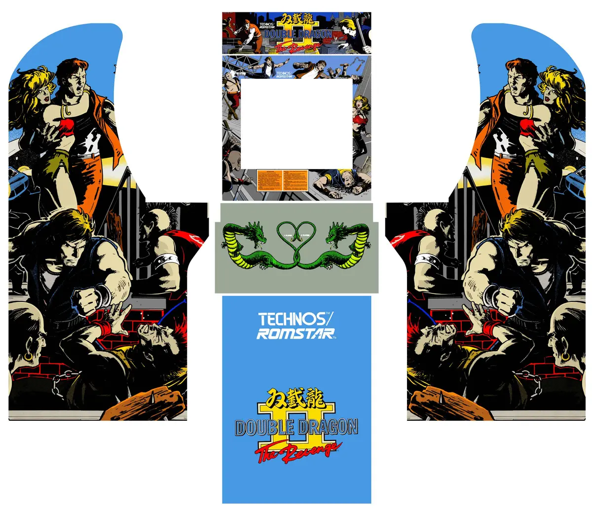 Arcade1up - Double Dragon Ii The Revenge Arcade Art 1