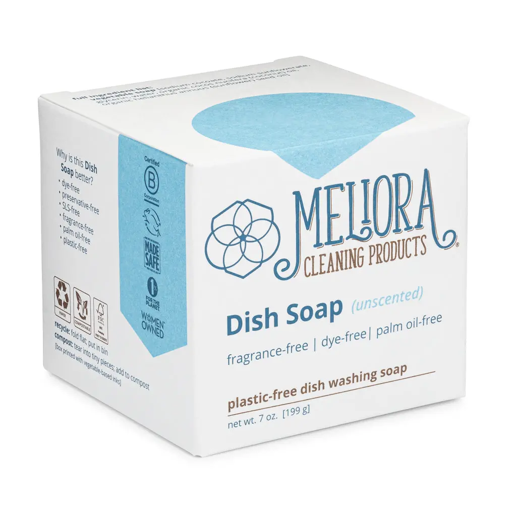 Meliora Dish Soap Bar - Plastic-Free Boxed - 5 Pack 1