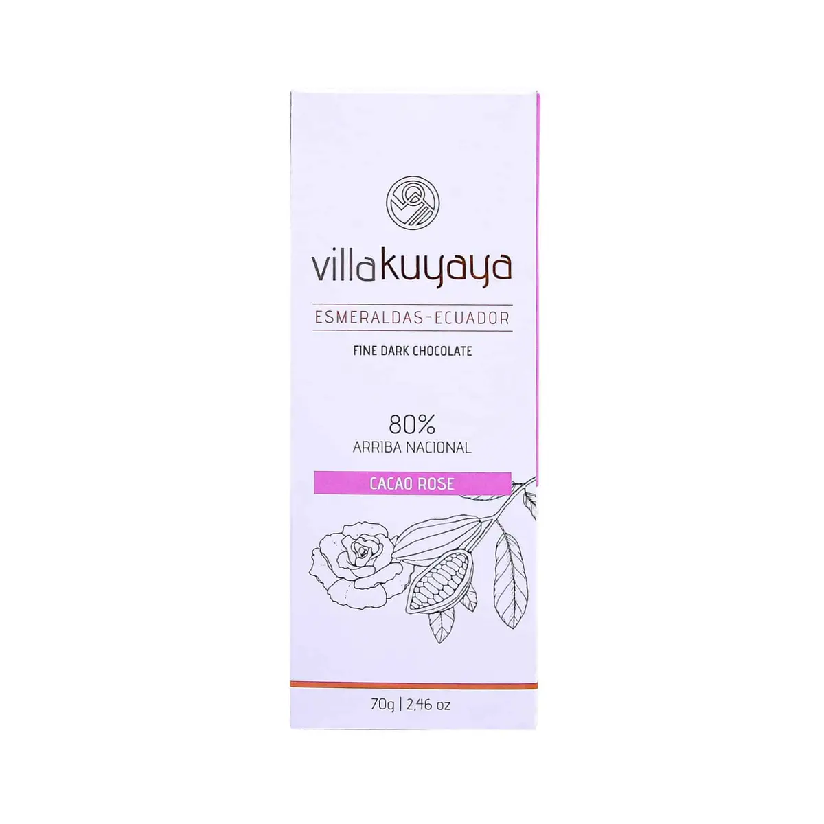 Villakuyaya Organic Dark Chocolate Cacao Rose 80% (10 Pack) 1