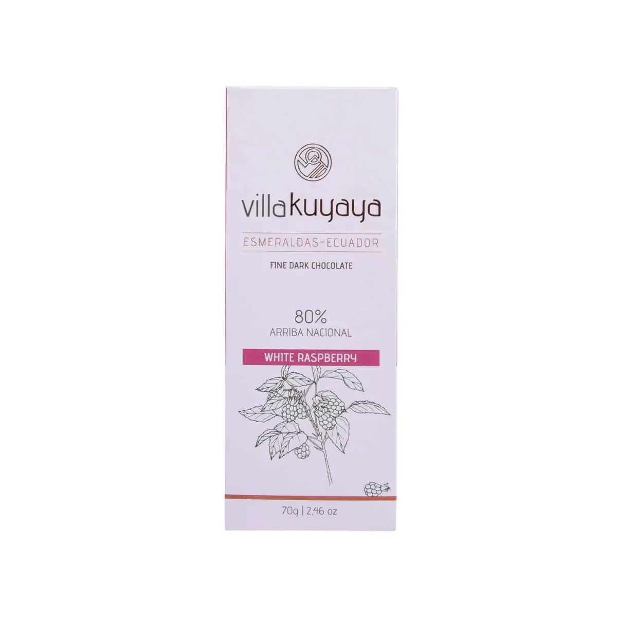 Villakuyaya Organic Dark Chocolate White Raspberry 80% (10 Pack) 1