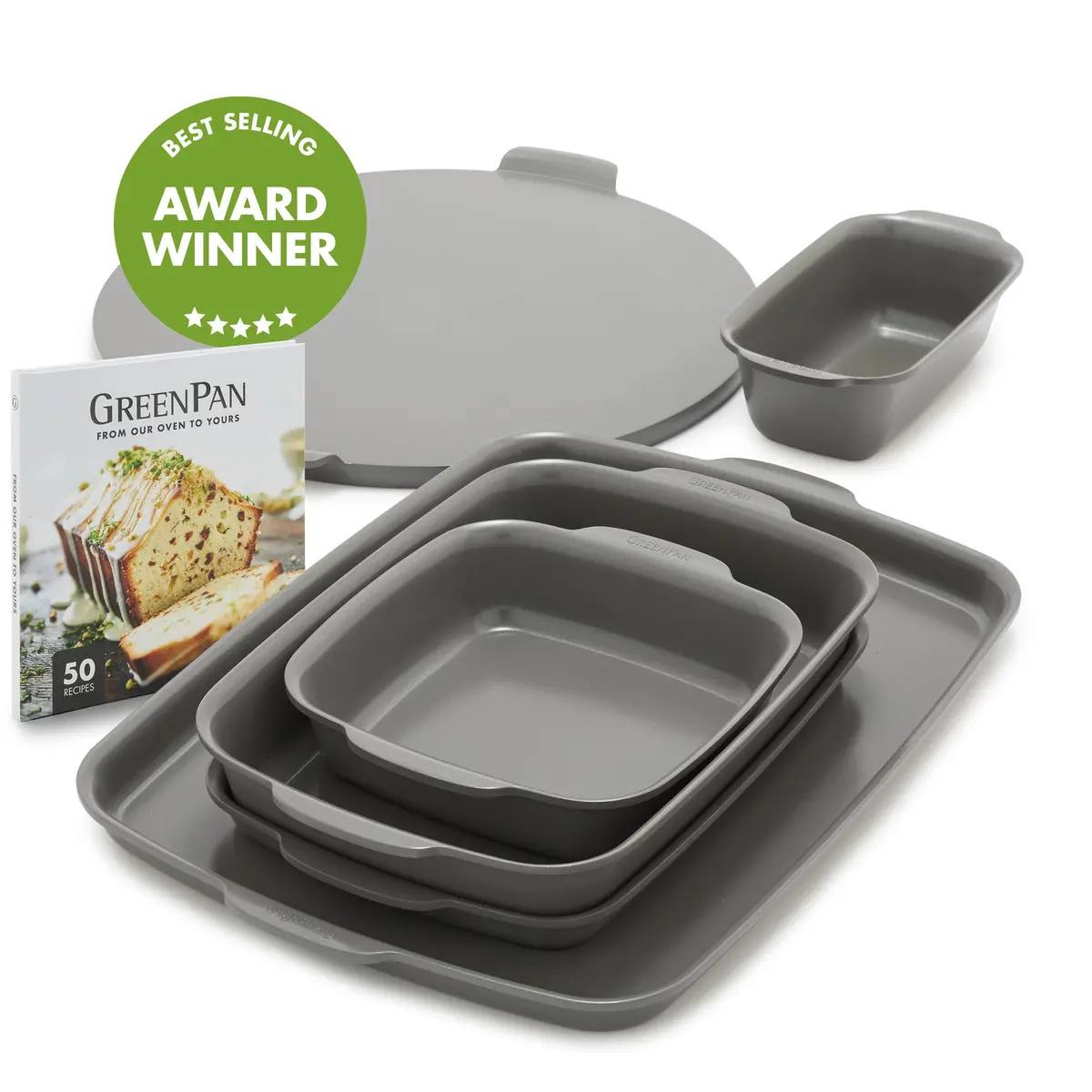 Premiere Ovenware Ceramic Nonstick 6-Piece Set | Gray 1