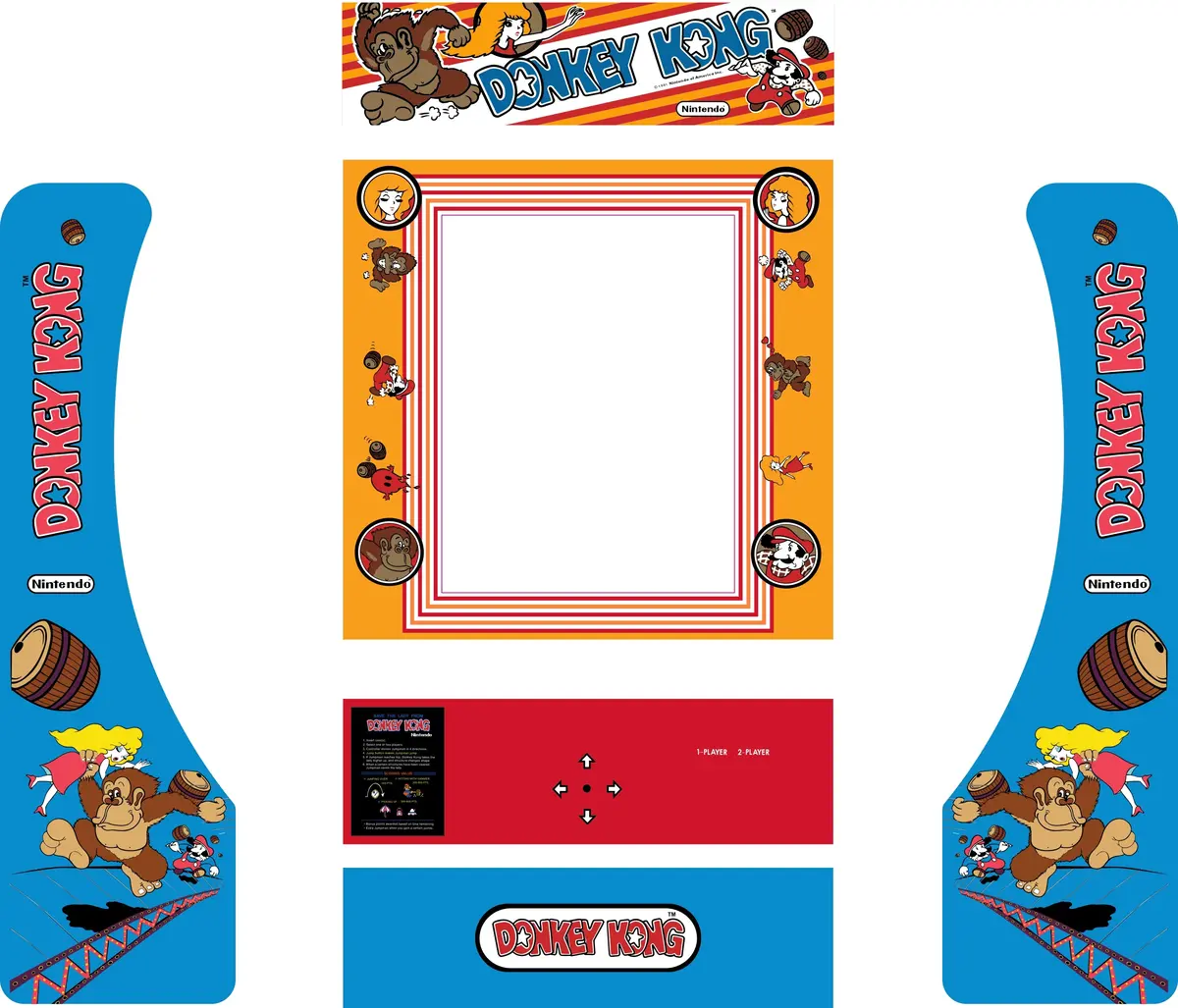 Donkey Kong Arcade1up Partycade Decal Kit 1