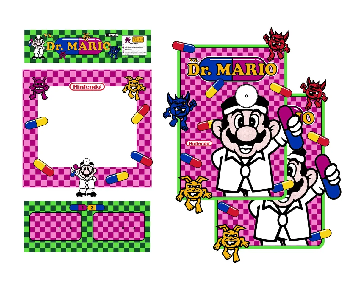 Dr Mario Arcade Complete Restoration Kit (Pink Version) 1