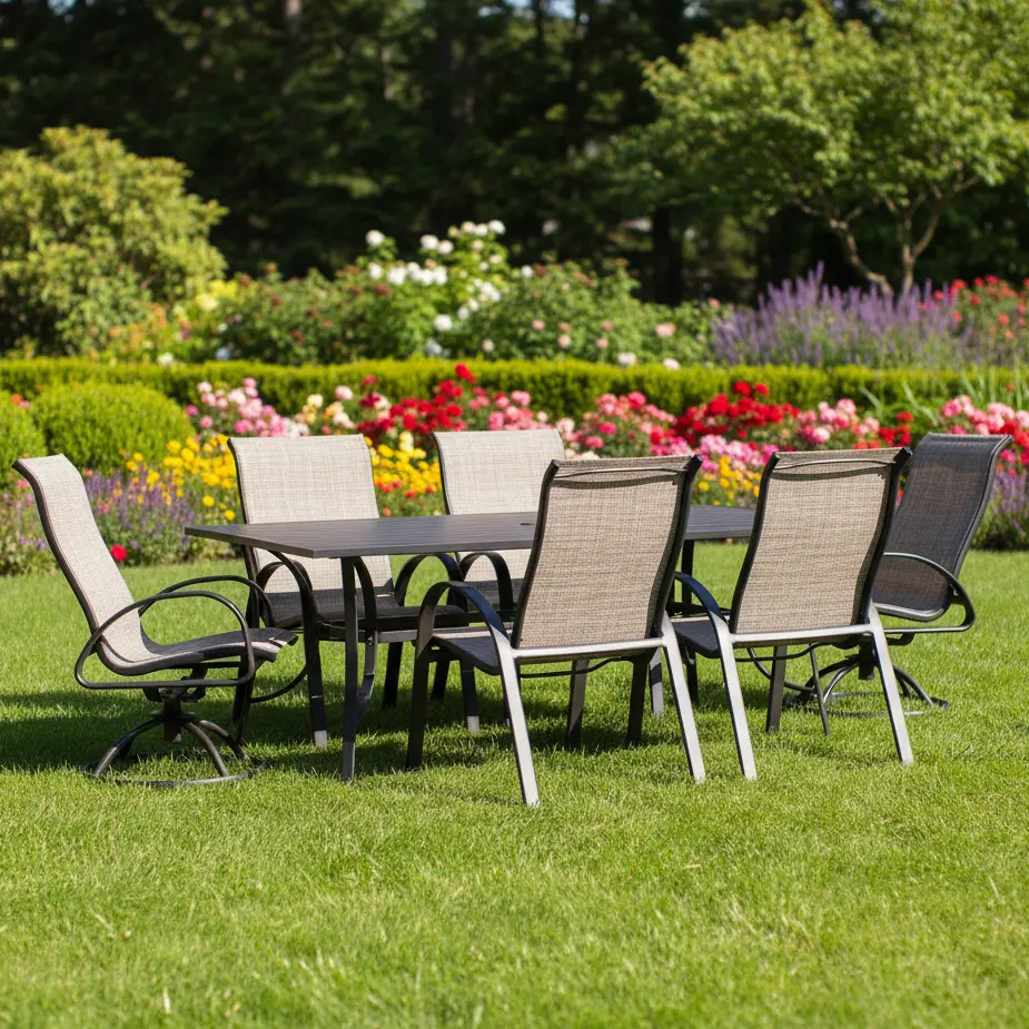 Dublin Brown Sling Patio Dining Sets 1