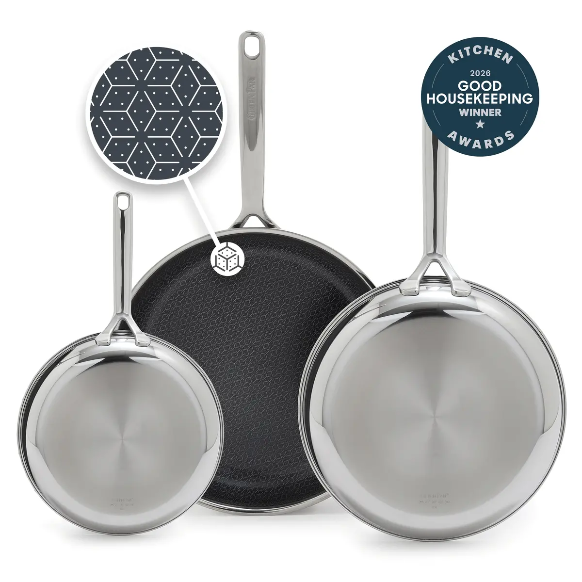 Spectra Thermobond Hybrid Ceramic Nonstick 8", 10" And 12" Frypan Set 1