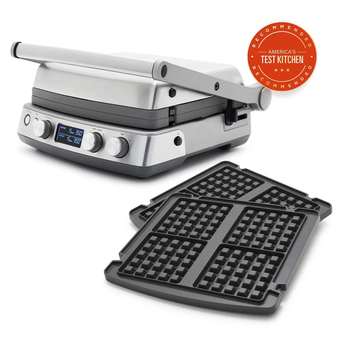 Elite Multi Grill & Griddle With Waffle Plates | Premiere Stainless Steel 1