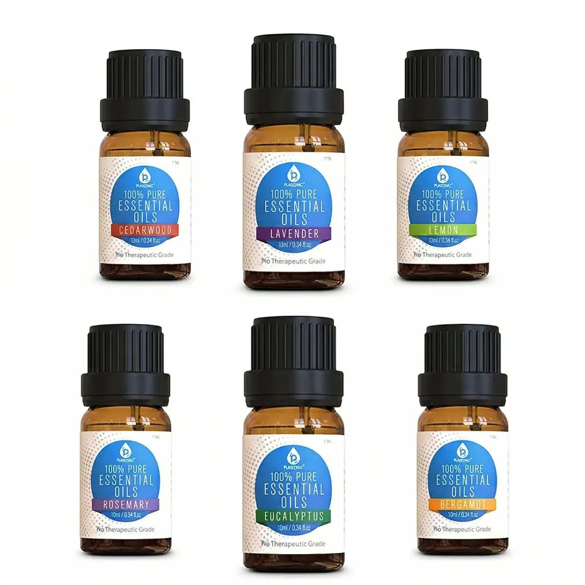 Pursonic 6 Pack Of 100% Pure Essential Aromatherapy Oils 1