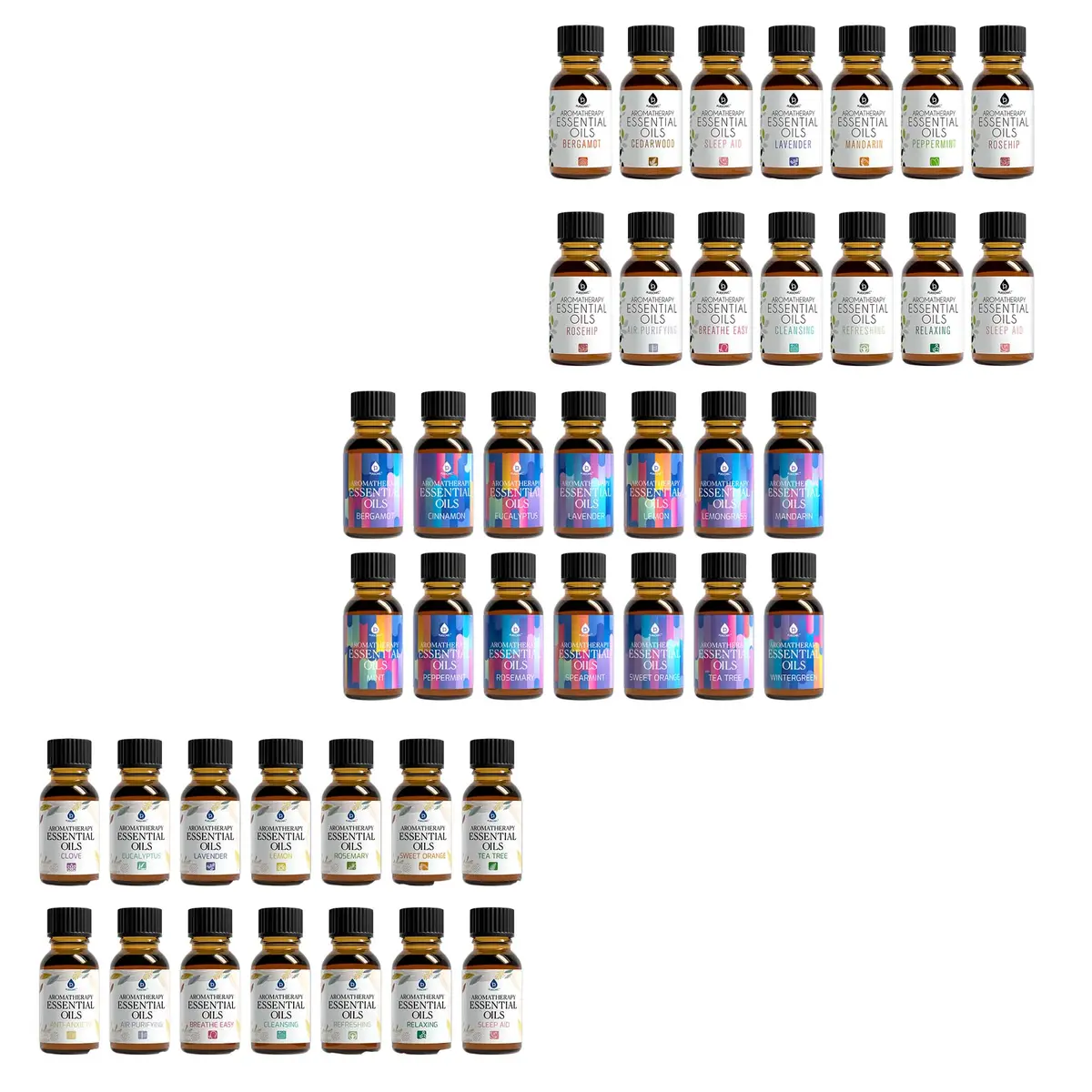 Pursonic Aromatherapy Lovers – Triple 14-Pack Essential Oils Collection 1