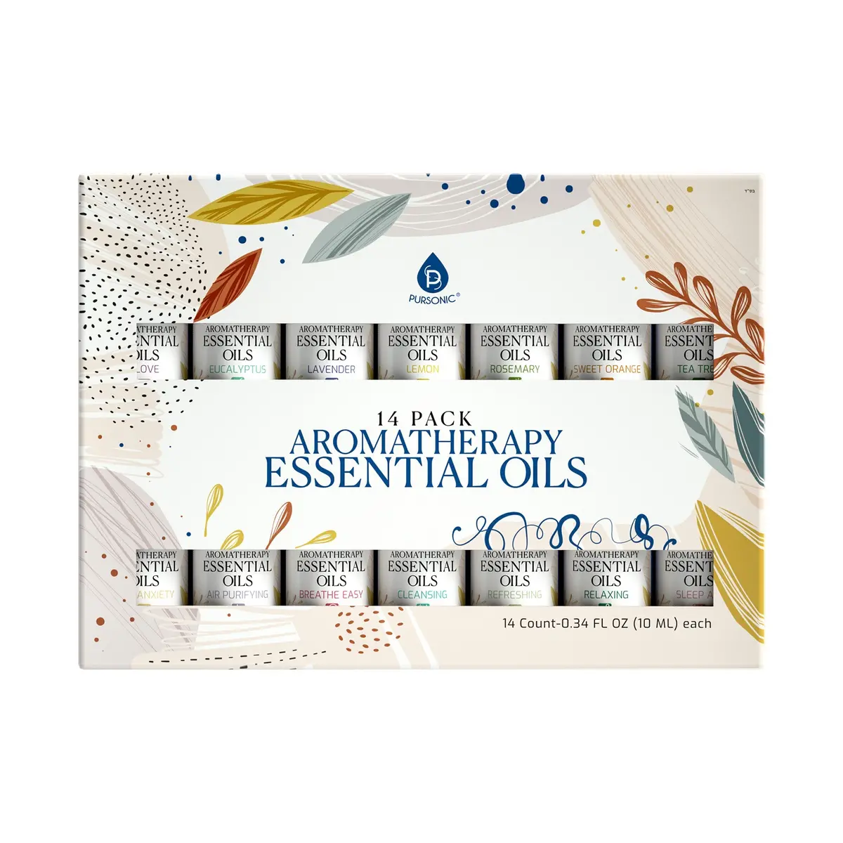Pursonic 14 Pack Aromatherapy Essential Oil Gift Set 1