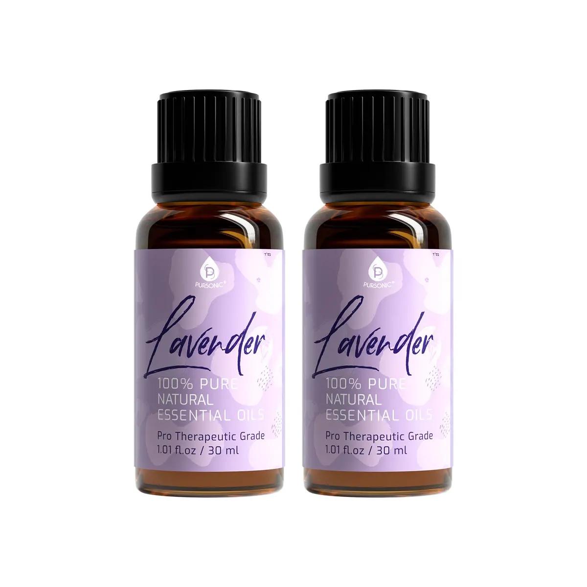 Pursonic 100% Natural Lavender Essential Oils, Pro Therapeutic Grade - 2 Count 30Ml Each 1