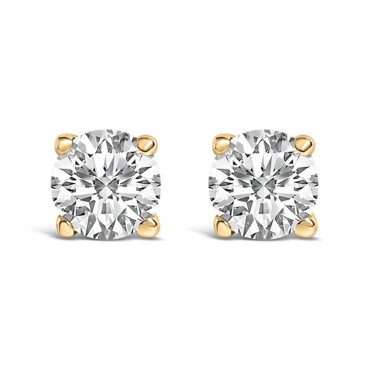 14K White Gold 1/2 Cttw Lab Grown Diamond Solitaire Stud Earrings 2