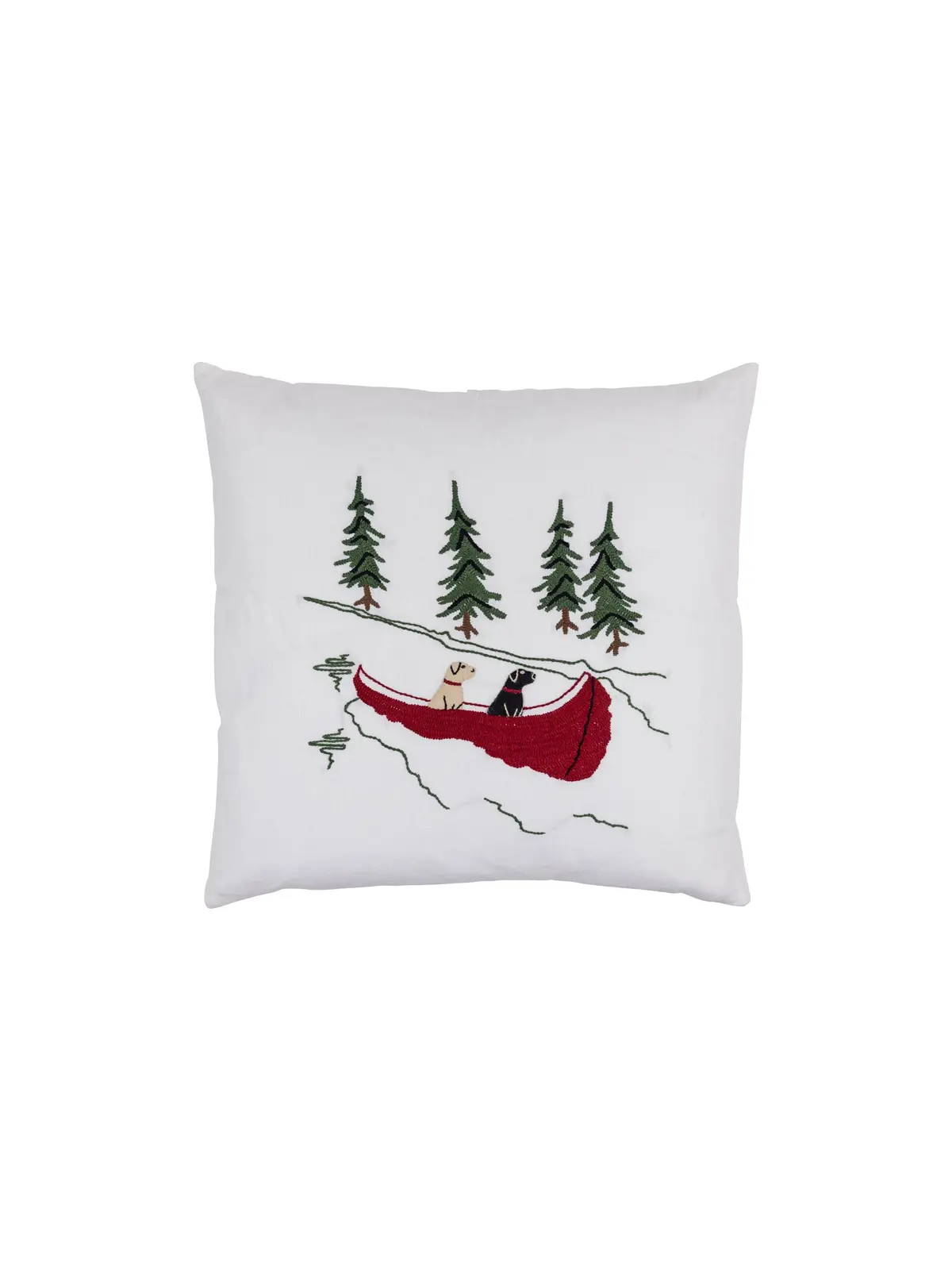 Weston Table Embroidered Labradors And Canoe Porch Pillow 1