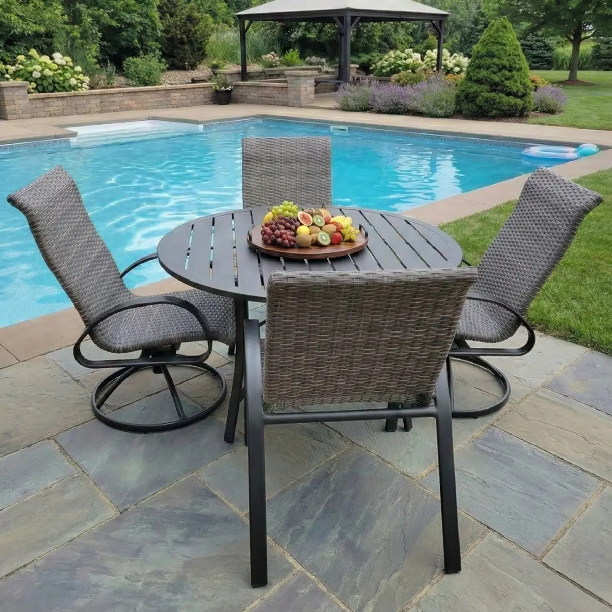 Dublin Black Woven Patio Dining Sets 1
