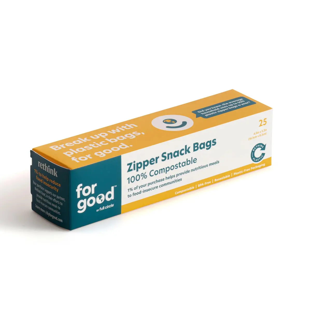 Full Circle Compostable Snack Bags With Zipper - New Sturdier Version! (3 Pack) 1